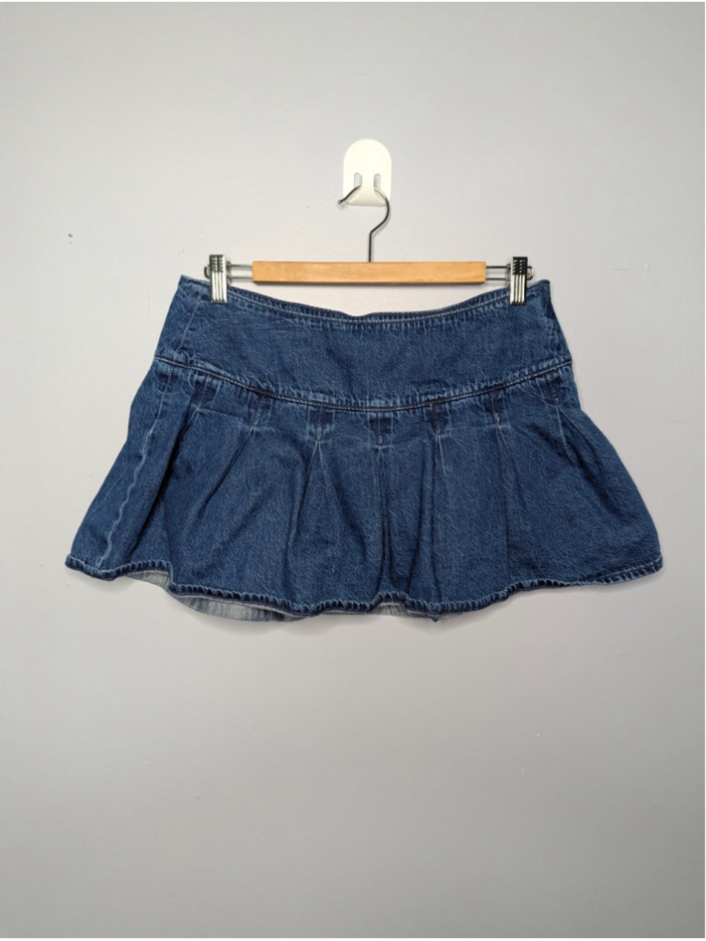 American Eagle High-Rise Pleated Denim Mini Skort Sz 8